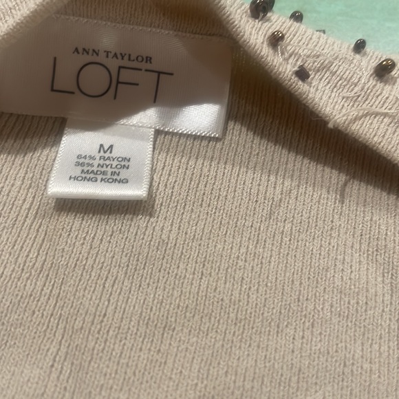 Loft Women’s Cropped Cardigan with Beaded details size M As Is - Picture 3 of 7
